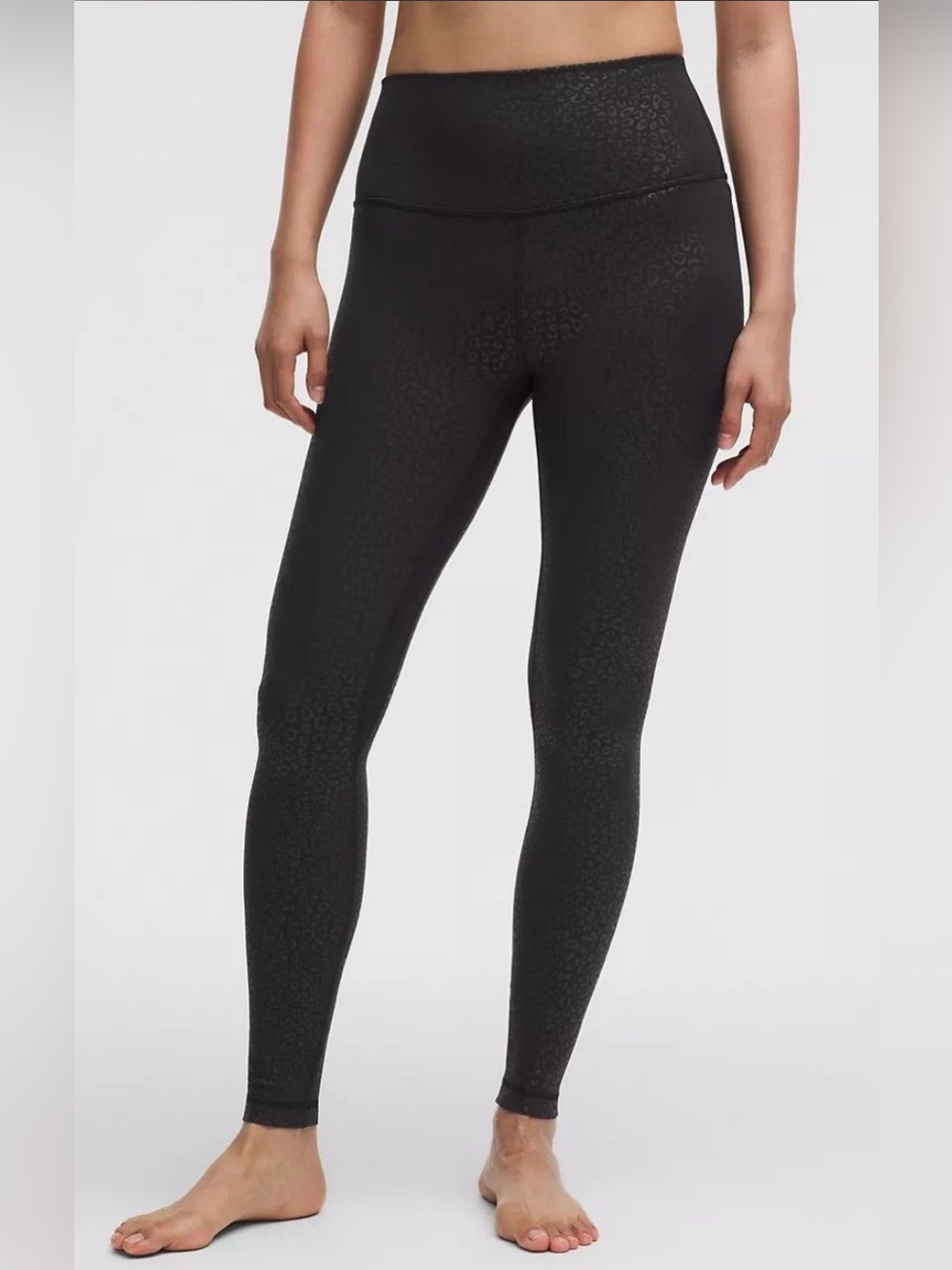 lululemon athletica Black Subtle Leopard High-Rise Leggings